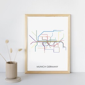 Munich Subway // Munich Metro Map // Munich Map // Munich Art // Transit Map // Subway Map // Subway Poster Art