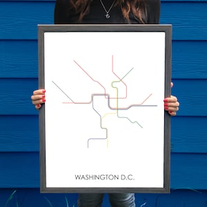 DC Subway // DC Metro Map // DC Map // Washington Art // Washington Poster // Transit Map // Subway Map // Subway Poster Art