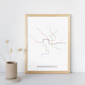 DC Subway // DC Metro Map // DC Map // Washington Art // Washington Poster // Transit Map // Subway Map // Subway Poster Art