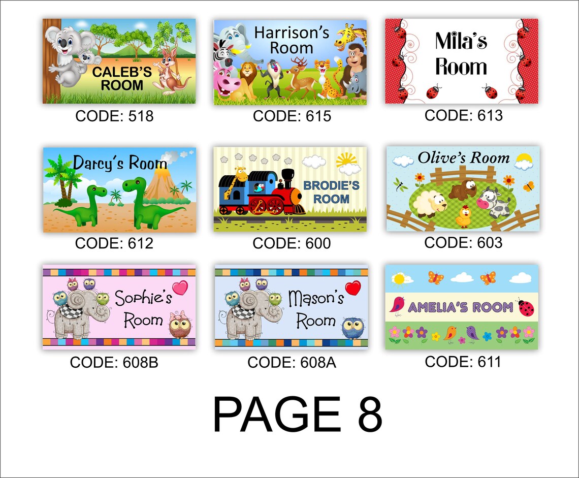 Room Door Signs Plaques for Kids or Child Bedroom Etsy