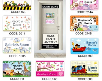 Personalised Kids Room Door Sign, Unique Designs