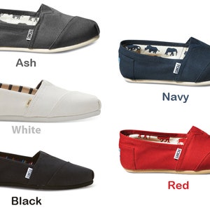 Custom TOMS Painted Shoes Choose Your Design Hand Painted TOMS Shoes Customizable Flats Canvas Ash Natural Black Olive Navy Unisex Footwear image 3