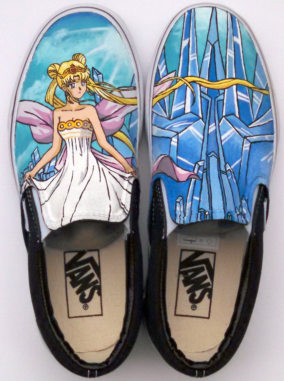  Moon Canvas Shoes Hand Painted Custom Anime Characters