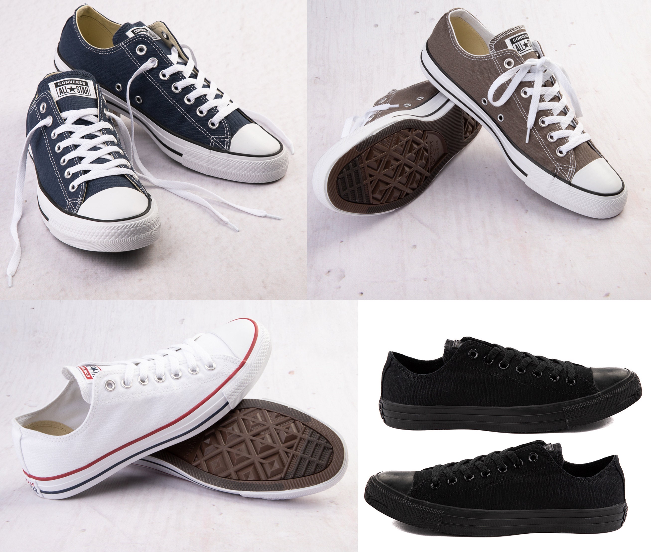 Custom Converse Canvas Low-Tops in Red and Navy CDG x Converse + Red Sole Canvas Low-Top Sneakers main image 2