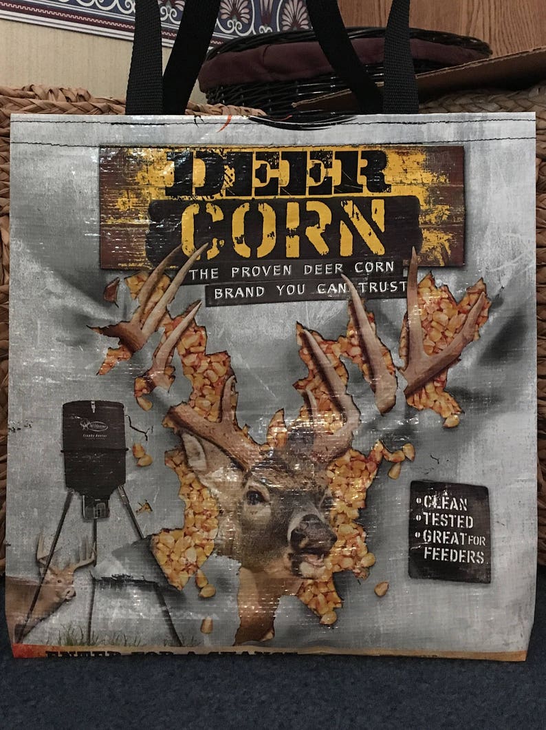 Recycled Repurposed Deer Corn Feed Bag GROCERY BAG Reusable Etsy