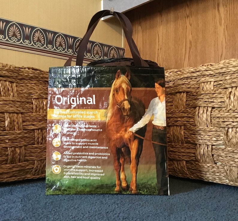 Recycled Repurposed Horse Feed Bag Tote GROCERY BAG Etsy