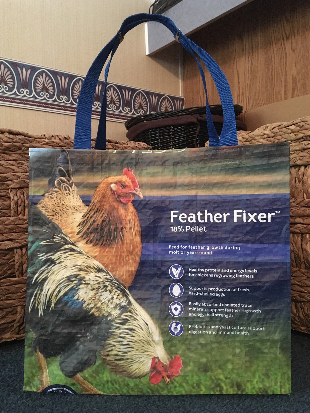 Repurposed, Recycled Chicken Feed Bag Tote,zero Waste, GROCERY BAG