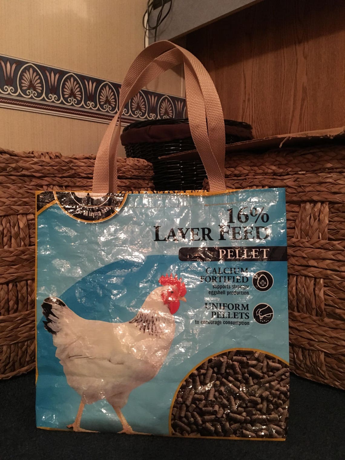 Recycled, Repurposed Feed Tote Bag, GROCERY BAG, Reusable Bag, Market