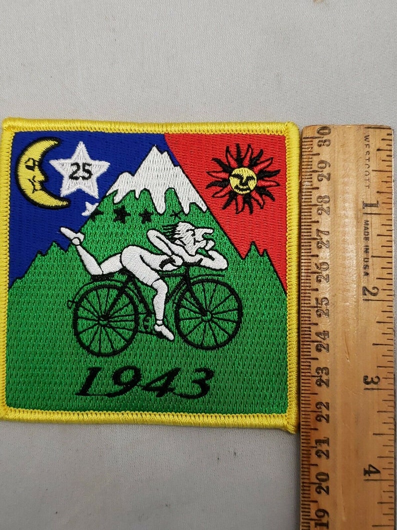 Bicycle Day Trip 1943 Albert Hofmann Embroidered Patch Excellent Quality LSD