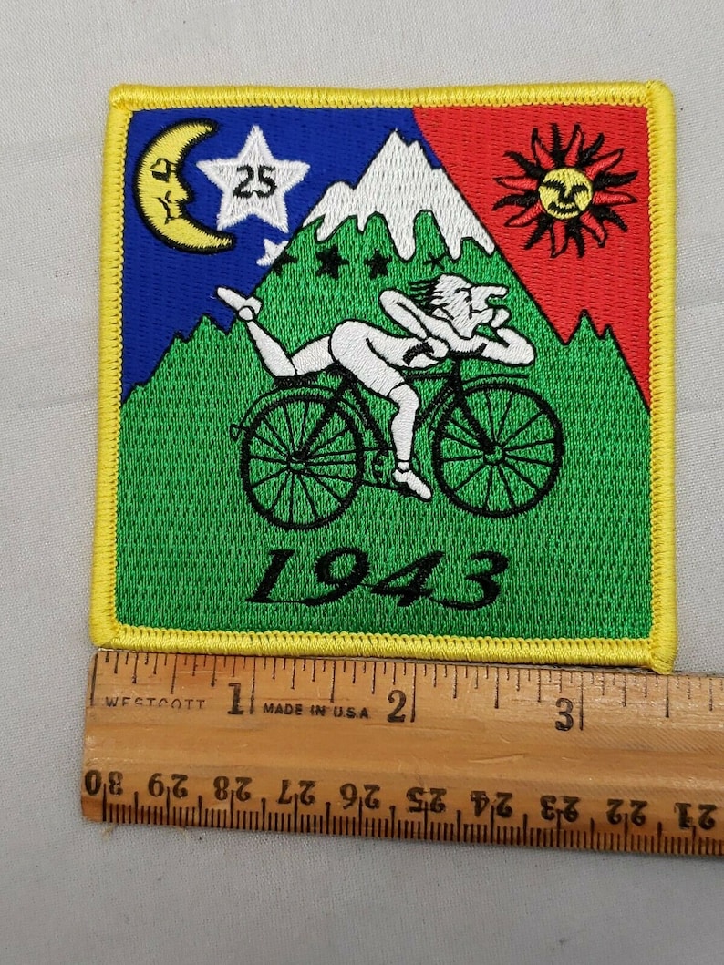 Bicycle Day Trip 1943 Albert Hofmann Embroidered Patch Excellent Quality LSD