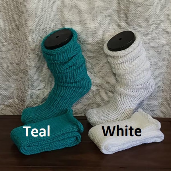 Knitted Adult Heel-less Slouchy Socks - Multiple Color Options