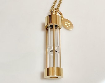 Hourglass necklace, Ashes holder jewelry, Keepsake pendant, Glass bottle urn necklace, Memorial gift