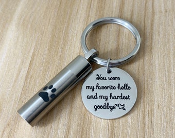 Memorial Keychain: Stainless Steel Pet Cremation Urn Keepsake