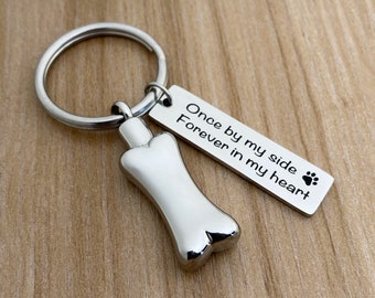 Dog Memorial Urn Keychain: Stainless Steel Pet Ashes Keepsake