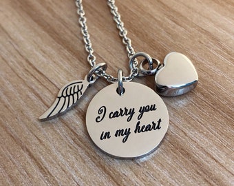 Memorial Ash Locket Necklace: Stainless Steel Cremation Urn Keepsake