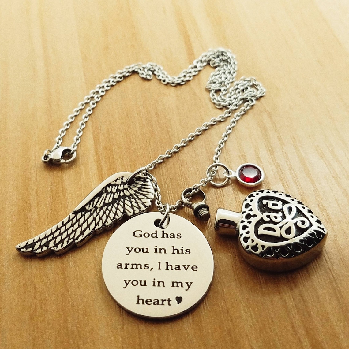 Ashes necklace dad Keepsake jewelry for ashes Cremation Etsy