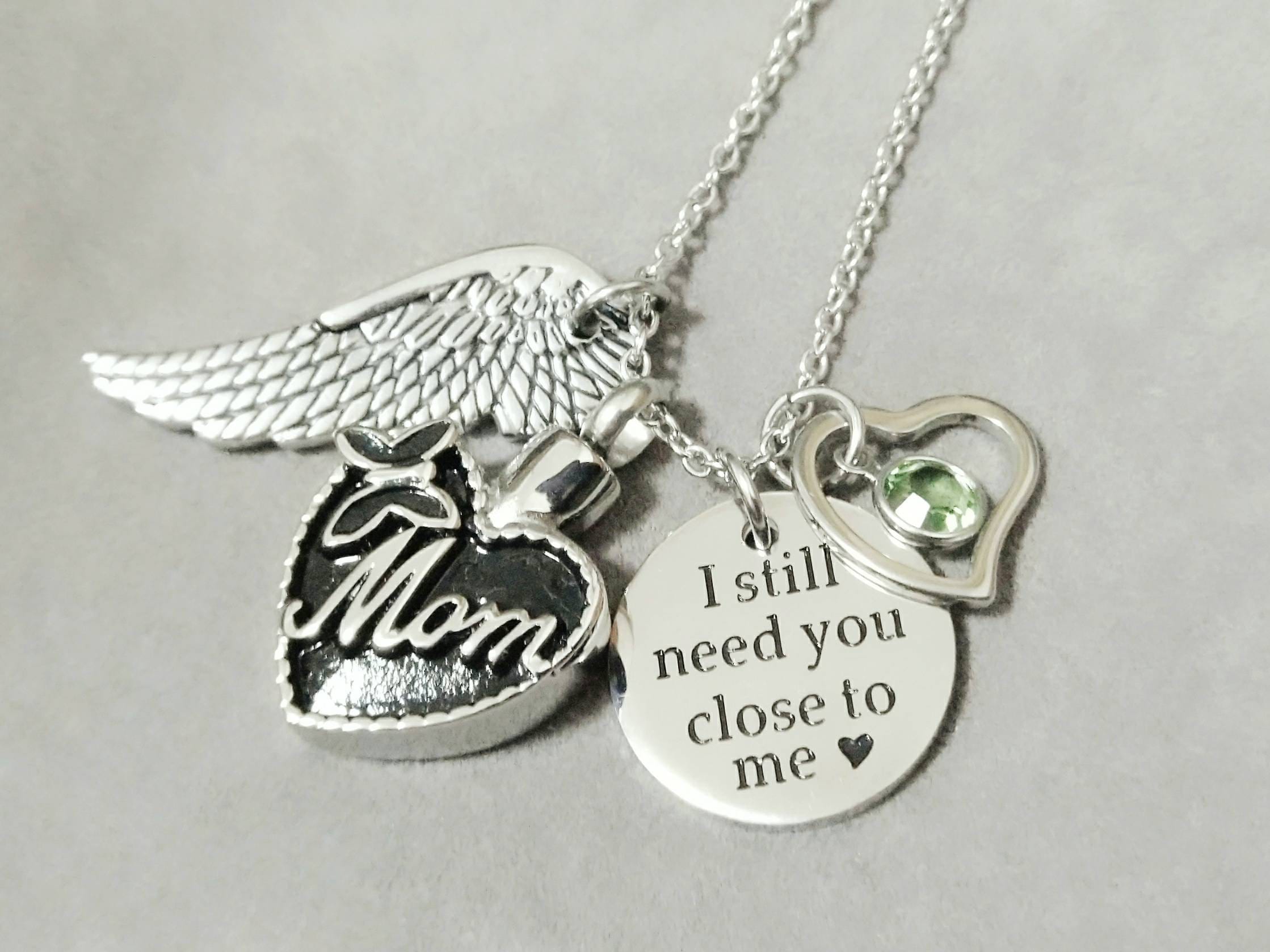 Memorial Urn Necklace Heart Cremation Jewelry Butterfly Etsy