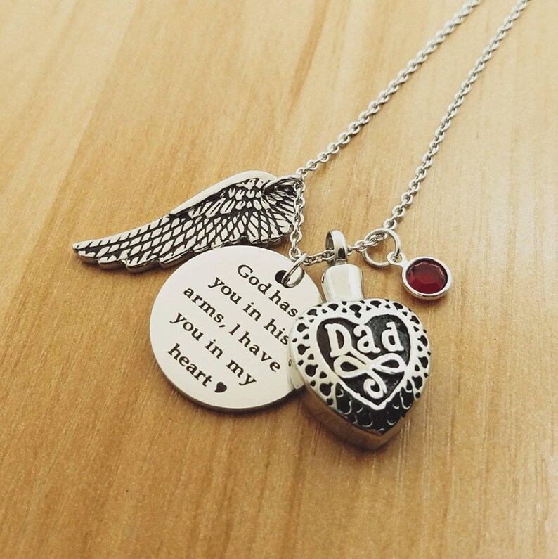 Ashes necklace dad Keepsake jewelry for ashes Cremation Etsy