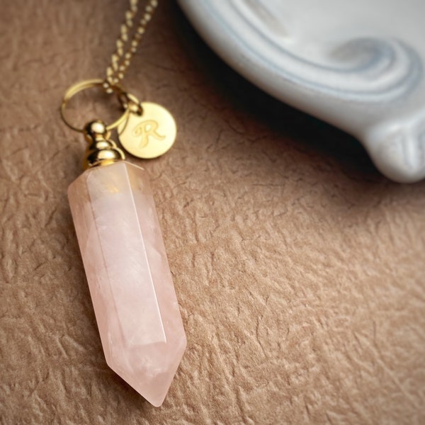 Rose Quartz Crystal Urn Necklace: Keepsake Locket for Ashes