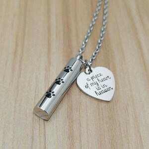 Paw Print Cremation Urn Necklace: Pet Memorial Jewelry