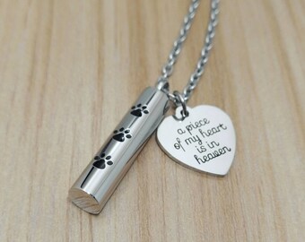 Paw Print Cremation Urn Necklace: Pet Memorial Jewelry