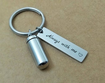 Stainless Steel Urn Keychain: Cremation Jewelry, Memorial Gift