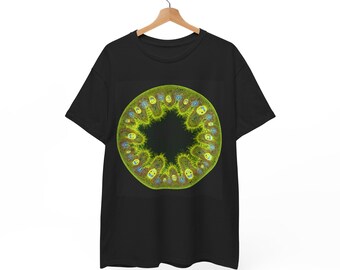 Lime Green Mandala Circle Tee | Psychedelic Floral Kaleidoscope Shirt
