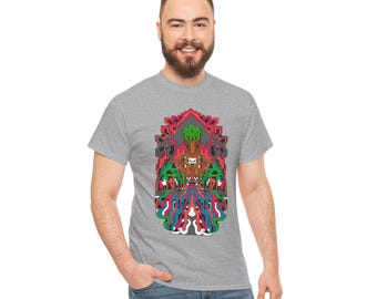 Psychedelic Owl Forest Tee | Vibrant Trippy Nature Illustration