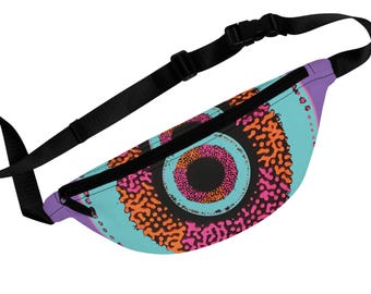 Abstract Retro Circle Pattern Fanny Pack | Colorful Geometric Waist Bag