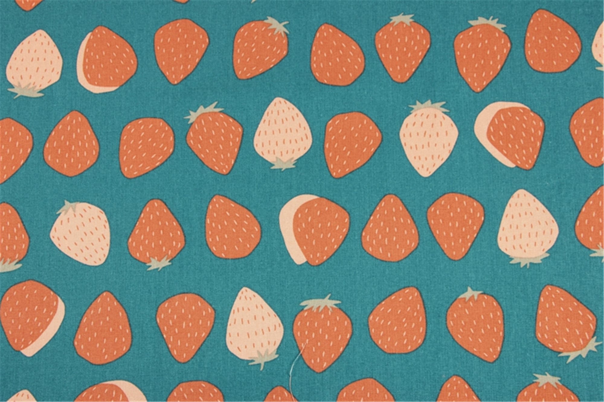 Strawberry Fabric/Straberries Fabric/Fruit fabric/Cotton Linen Etsy