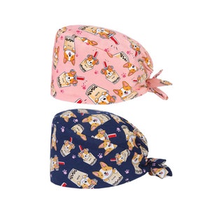 Corgi Scrub Cap,Scrub Hat Man,Surgical Hat Woman,Dog Scrub Cap,Corgi Surgical Cap,Puppy Scurb Hat,Corgi Surgical Hat,Corgi Scrub Hat