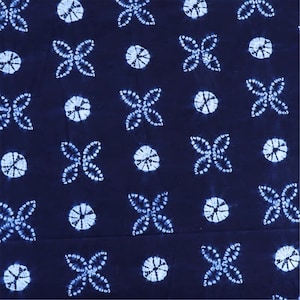 Japanese Indigo Natural Dyed Shibori 100% Cotton Floral Hand Dyed  Fabric for Upholstery Sofa Cushion Pillow Tablecloth Home Decor Fabric
