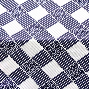 Japanese Waves Seigaiha Cotton Twill Fabric