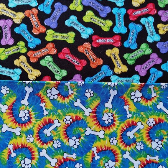 Good Dog Bone Paw Print Fabric,Fabric for Dog Lover,Quilting/Upholstery/Sofa/Cushion/Pillow/Home Decor/Drapery/Face Mask/Cap/Hat Fabric