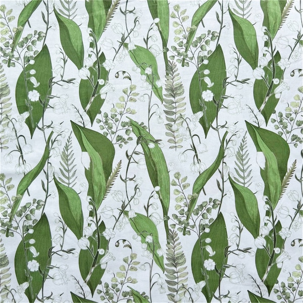 Maiglöckchen Muguet Floral Blume Stoff, Home Decor/Drapierung/Bekleidung/Bekleidung/Quilting/Polsterung/Sofa/Stuhl/Kissen/Tischdecke Stoff