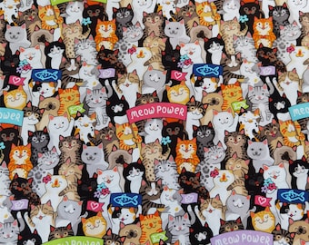 Cat Fabric,Cat Print Fabric,Quilting FabQuilting/Upholstery/Sofa/Chair/Cushion/Home Decor/Drapery/Face Mask/Cap/Hat/Clothing/Apparel Fabric