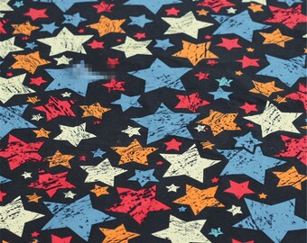 Star Print Cotton Canvas Fabric,Cushion Fabric,Tablecloth Fabric,Upholstery Fabric by Half Yard