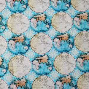 Map Fabric,World Map Fabric,Quilting/Upholstery/Sofa/Chair/Cushion/Pillow/Tablecloth/Home Decor/Drapery/Clothing/Apparel Fabric