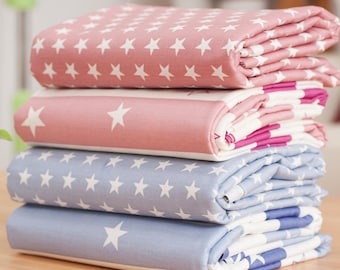 Star Printed Cotton Twill Fabric: Baby Bedding DIY Sewing (39x63 inch)