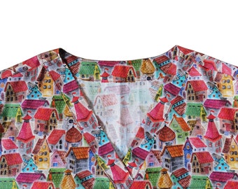 Cute Scrub Top,Woman Scrub Top,Nurse Scrub Top,Fantasy Scrub Top,Womens Scrub Top,Scrub Top Women,Scrub Tops,Scrub Top for Woman