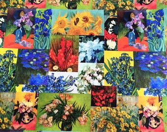 Sunflower Fabric,Floral Fabric,Flower Fabric,Oil Painting Fabric,Quilting/Upholstery/Cushioin/Home Decor/Drapery/Clothing/Apparel Fabric