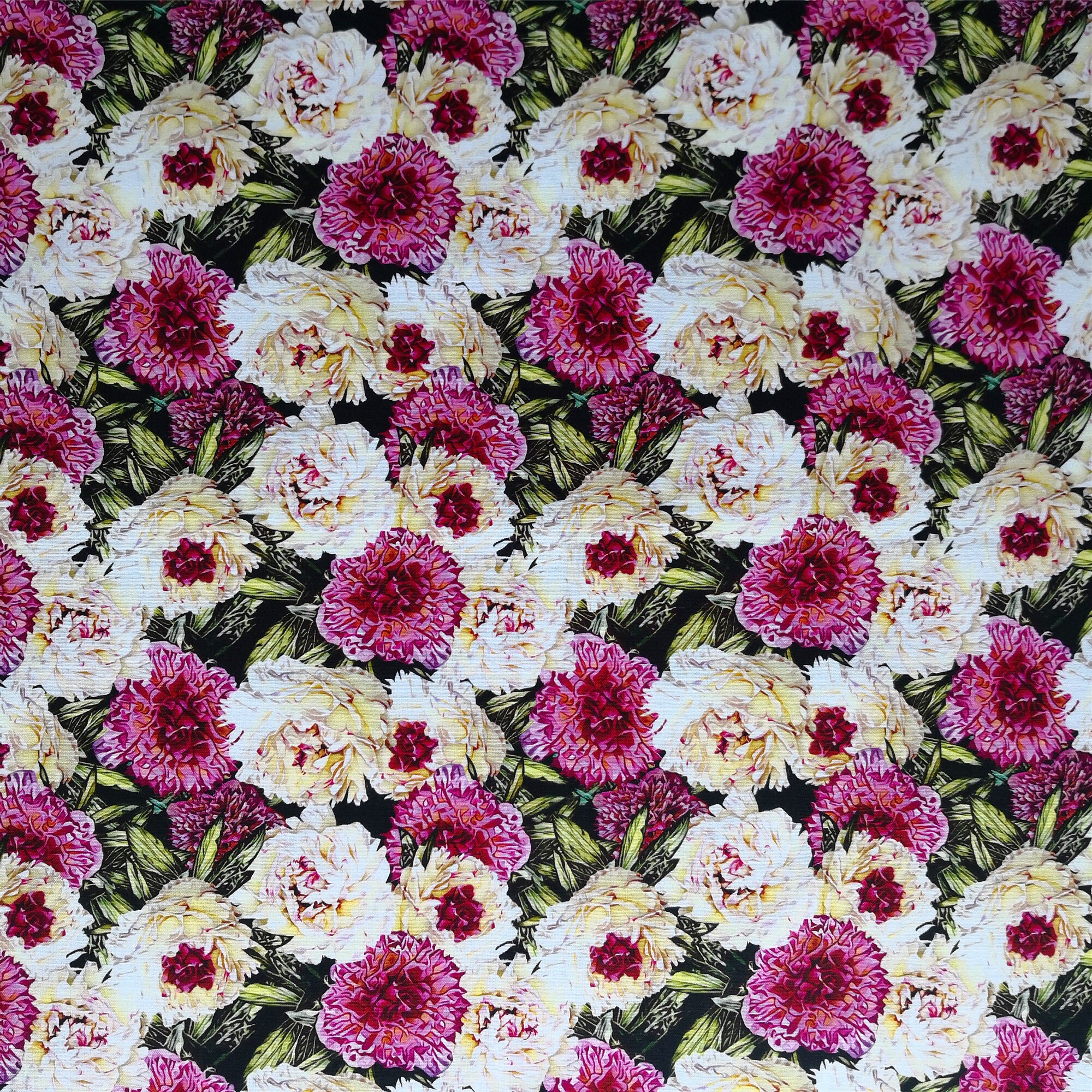 Flowers Cotton Fabric/Floral Fabric By Half Yard Etsy