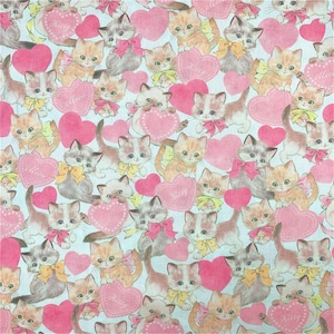 Cat Fabric,Lolita Fabric,Gift for Cat Lover,Quilting/Upholstery/Chair/Cushion/Pillow/Tablecloth/Home Decor/Drapery/Clothing/Apparel Fabric