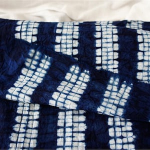 Japanese Indigo Blue Shibori Plant Dyed Hand Dyed Cotton Fabric,Upholstery/Sofa/Chair/Cushion/Pillow/Tablecloth/Home Decor/Drapery Fabric