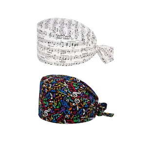 Music Notes Scrub Hat,Woman Surgical Cap,Music Scrub Hat,Man Surgical Cap,Womens Surgical Cap,Surgical Hat Buttons,Music Surgical Cap
