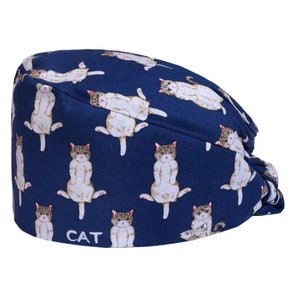 Scrub Caps Women With Buttons,Cherry Fruits,Adjustable Surgical Cap With Ponytail Holder Bow Hair Scrunchy At Women's Clothing Store - View #11