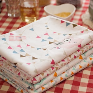 Cute Owls Cotton Twill Fabric