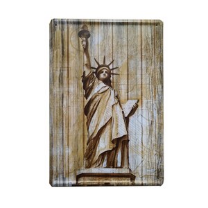 Statue de la Liberté Signe d’étain, Enseigne en métal, Décoration intérieure, Décoration de magasin, Décoration de bar, Décoration murale