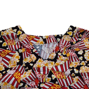 Popcorns Scrub Top,Fun Scrub Top,Cute Scrub Top,Scrub Top for Unisex,Personalized Scrub Top,Printed Scrub Top,Scrub Top Man,Scrub Top Woman