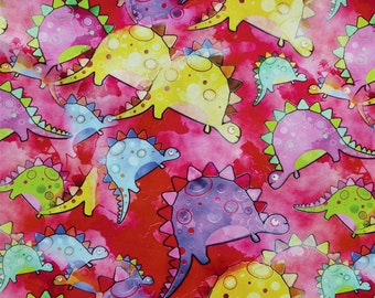 Pink Little Dinosaurs Fabric,Home Decor/Drapery/Cap/Mask/Clothing/Apparel/Quilting/Upholstery/Sofa/Chair/Cushion/Pillow/Tablecloth Fabric